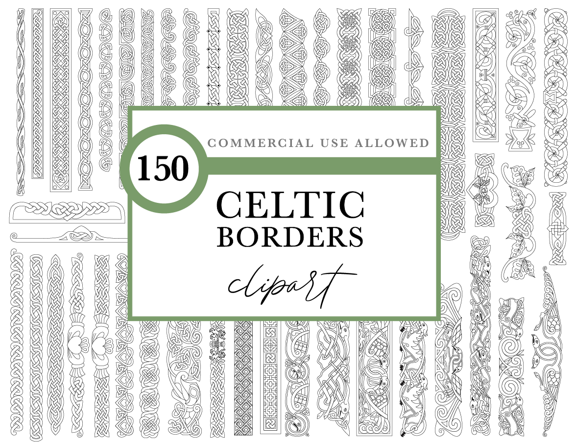 a large collection of celtic borders with the words,'commercial use allowed '