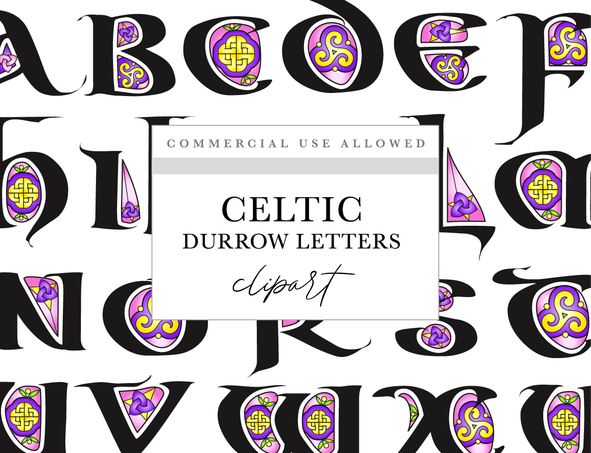 a set of letters and numbers with a purple and yellow design