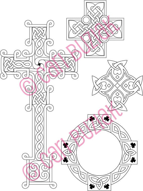 Celtic Tattoo Clipart - Black and White Celtic Knot Designs | Digital Artwork