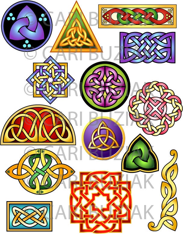 CELTIC Clipart Theme Pack - Celtic Knot Clipart 1, INVITATIONS, Wedding Stationary, Celtic Crafts, Celtic Clip Art, Dot Journal PDF
