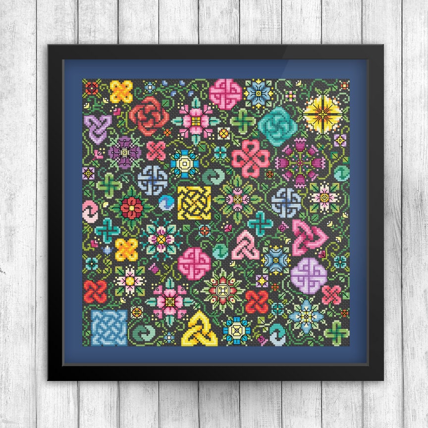 Celtic Cross Stitch Pattern - Irish Knotwork Design | Summer Embroidery PDF