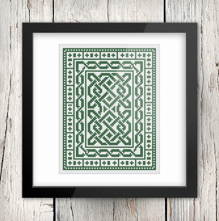 Celtic Cross Stitch Pattern – Irish Embroidery Design | No Backstitch Gift