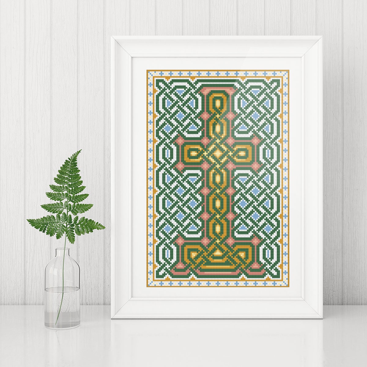 Celtic Cross-Stitch Pattern – Irish Embroidery Design | St Patrick's Day Gift