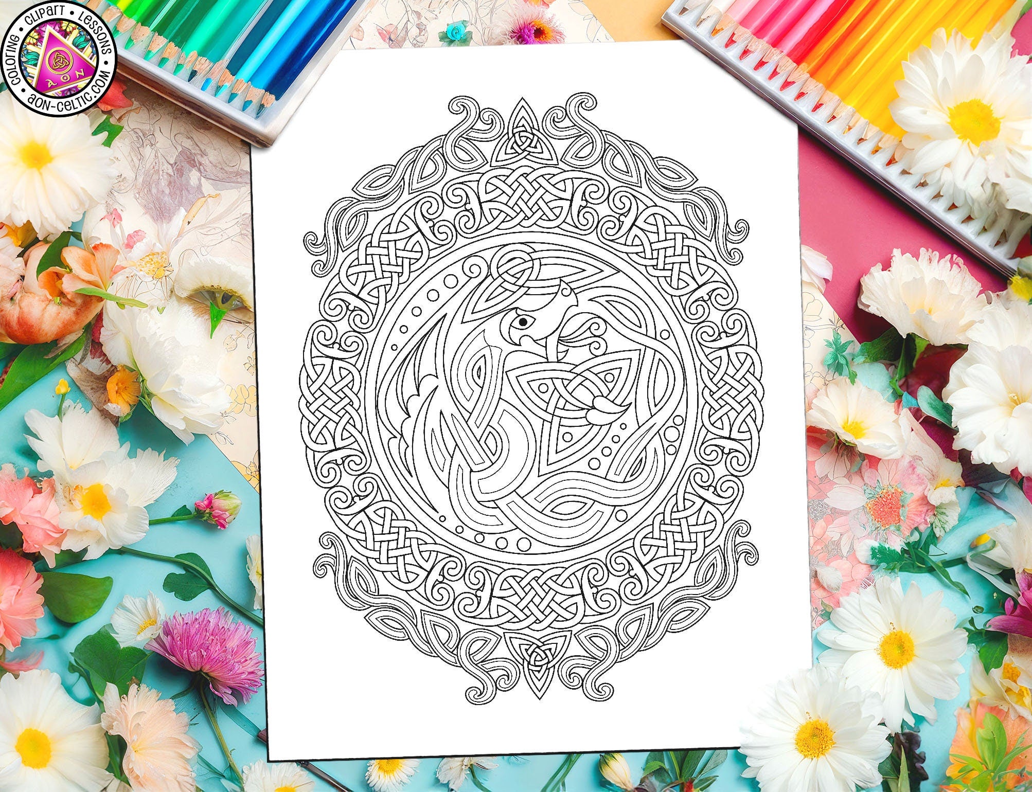 Celtic Coloring Book - Intricate Dragon Art | St Patrick's Day Relaxation PDF