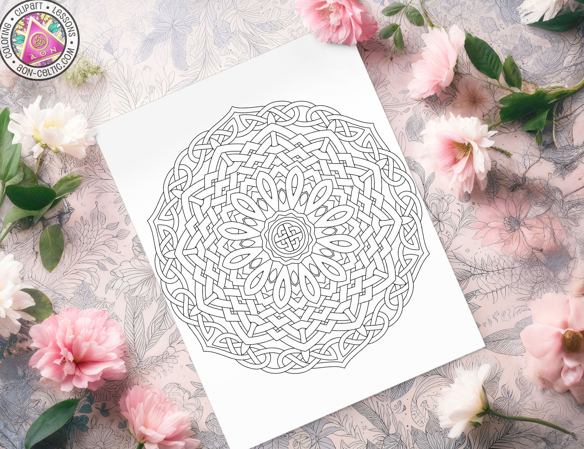 Celtic Coloring Book - Mandala Coloring Page for St Patrick's Day Relaxation