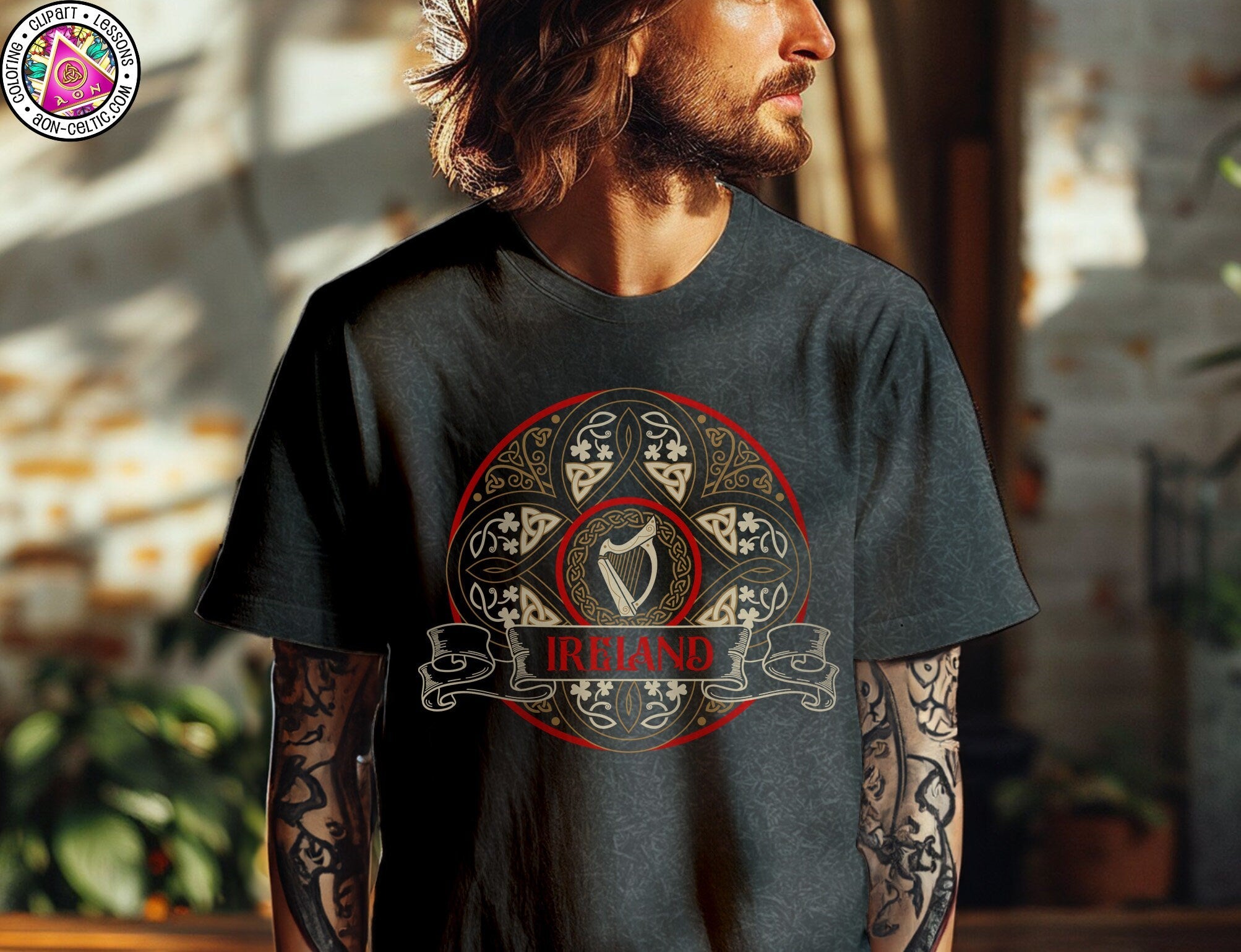 a man with long hair wearing a black shirt