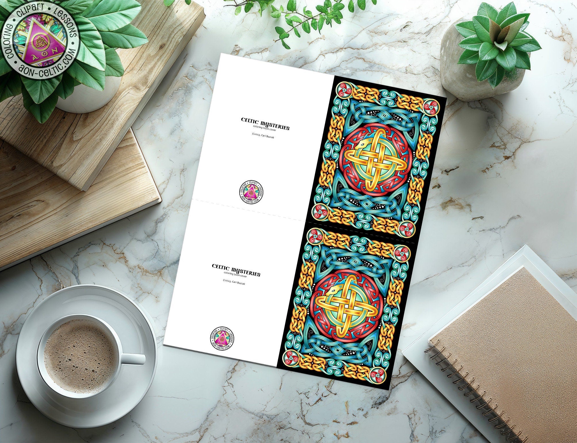 Celtic Greeting Cards – Irish PDF Downloadable Cards with Dragon Art & Knot Designs