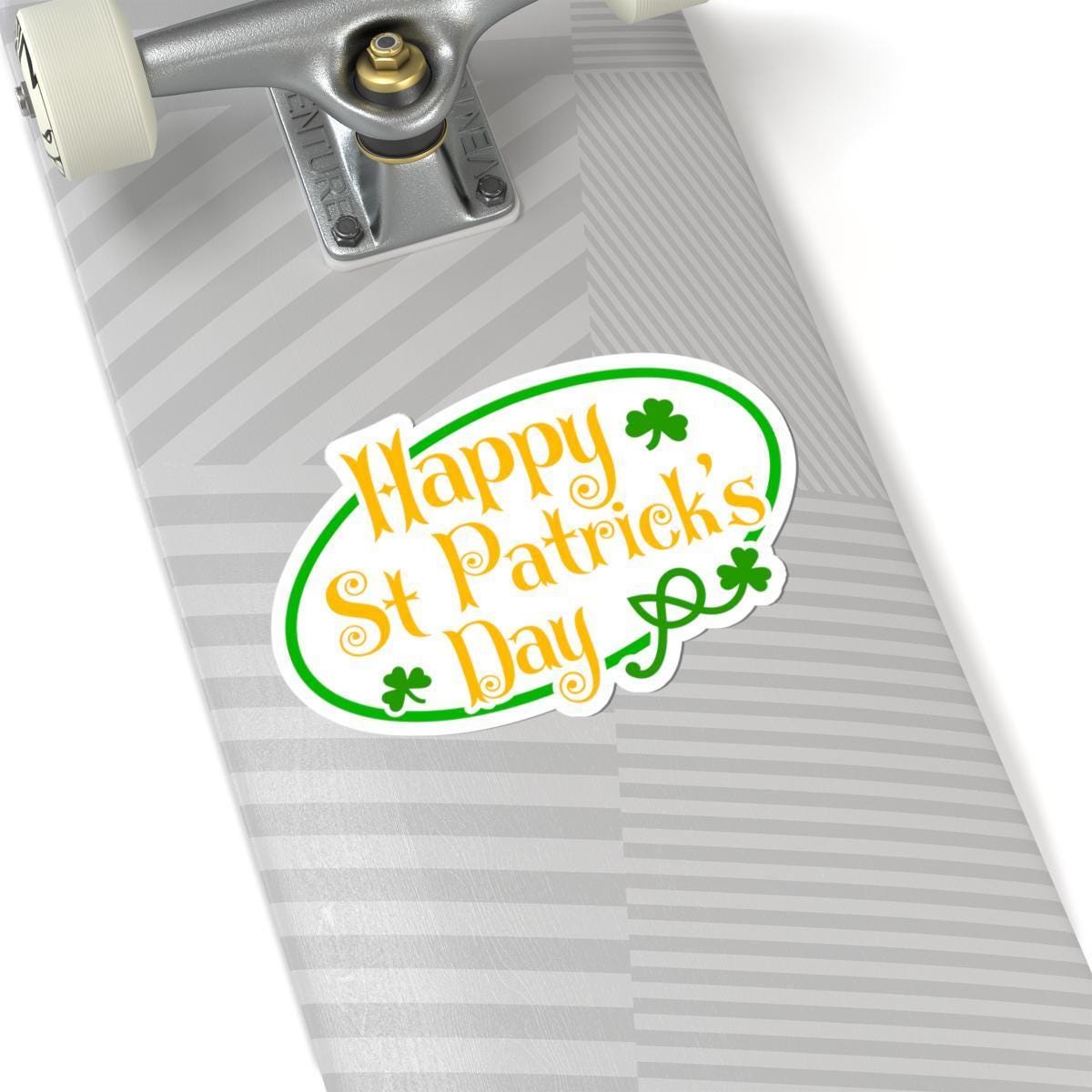 Lucky Shamrock Sticker – Glossy Vinyl Shamrock Decal with Joyful Green Accents