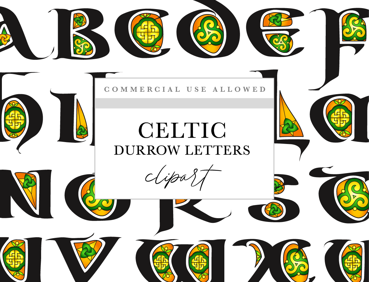 a set of letters and numbers with celtic designs