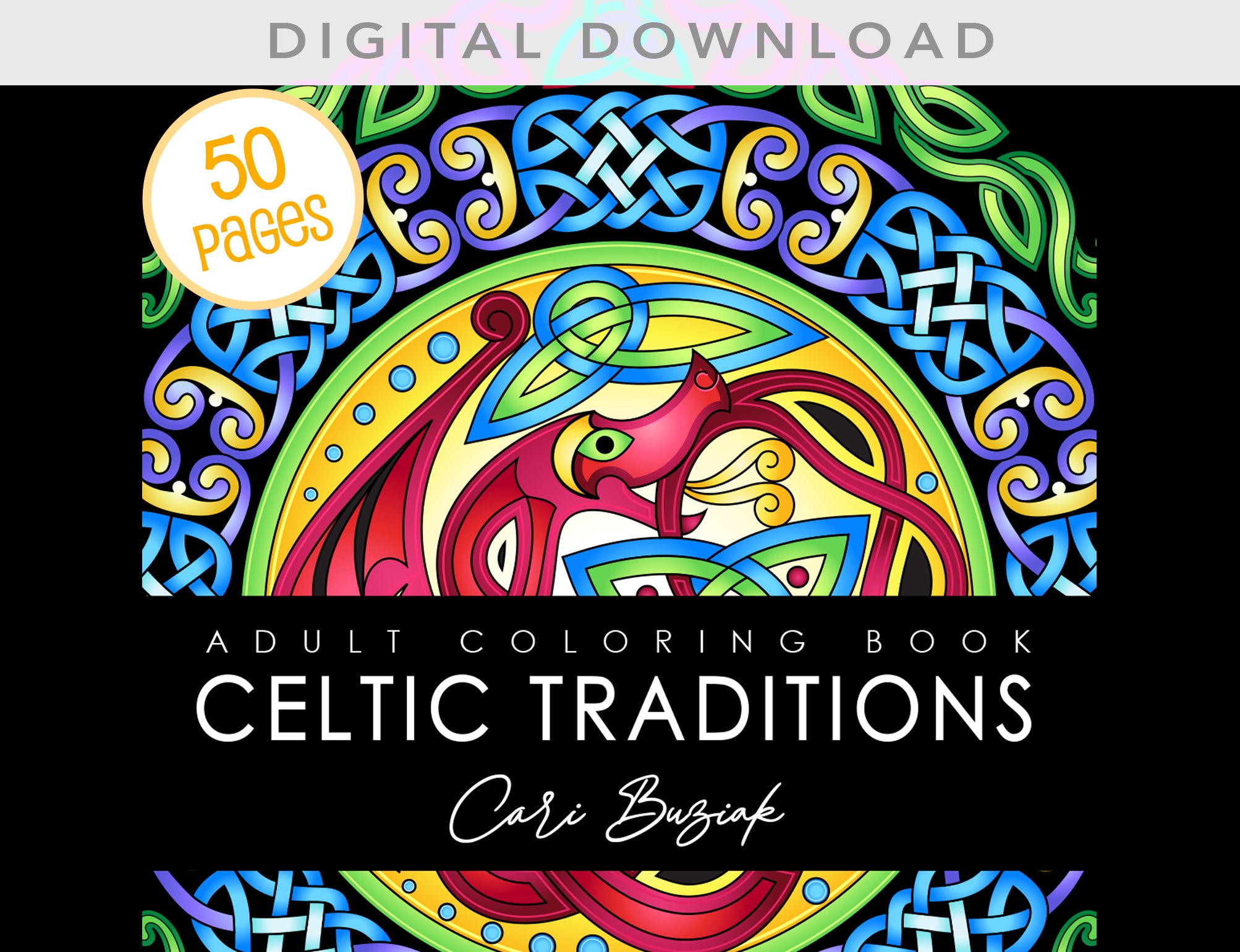 an adult coloring book with celtic designs