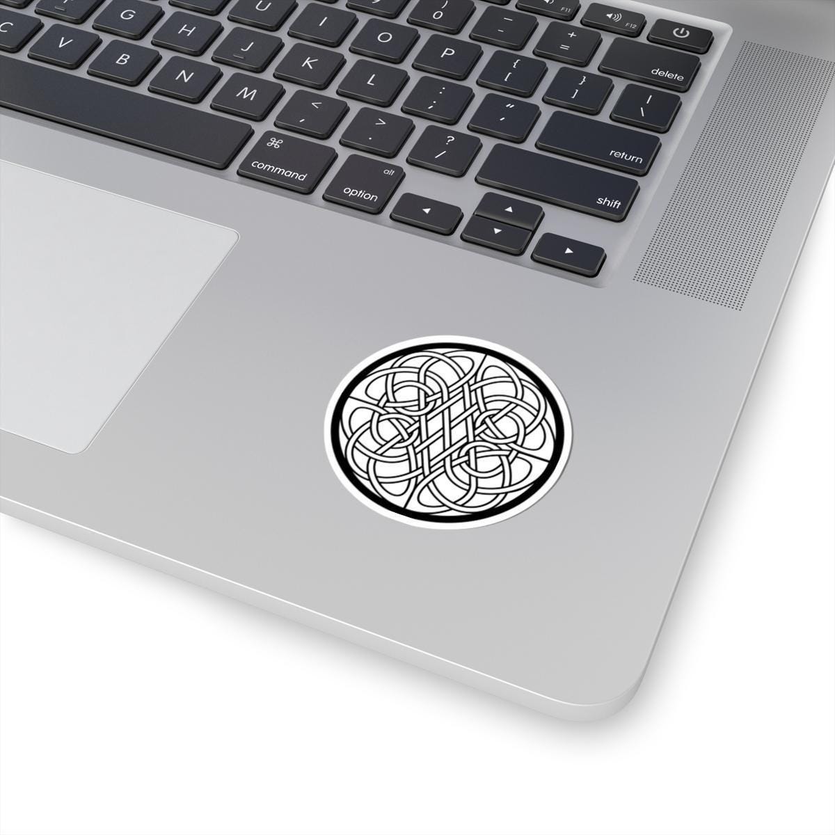 Celtic Knot Sticker - Black White Circular Knot Design | Indoor Vinyl Decal