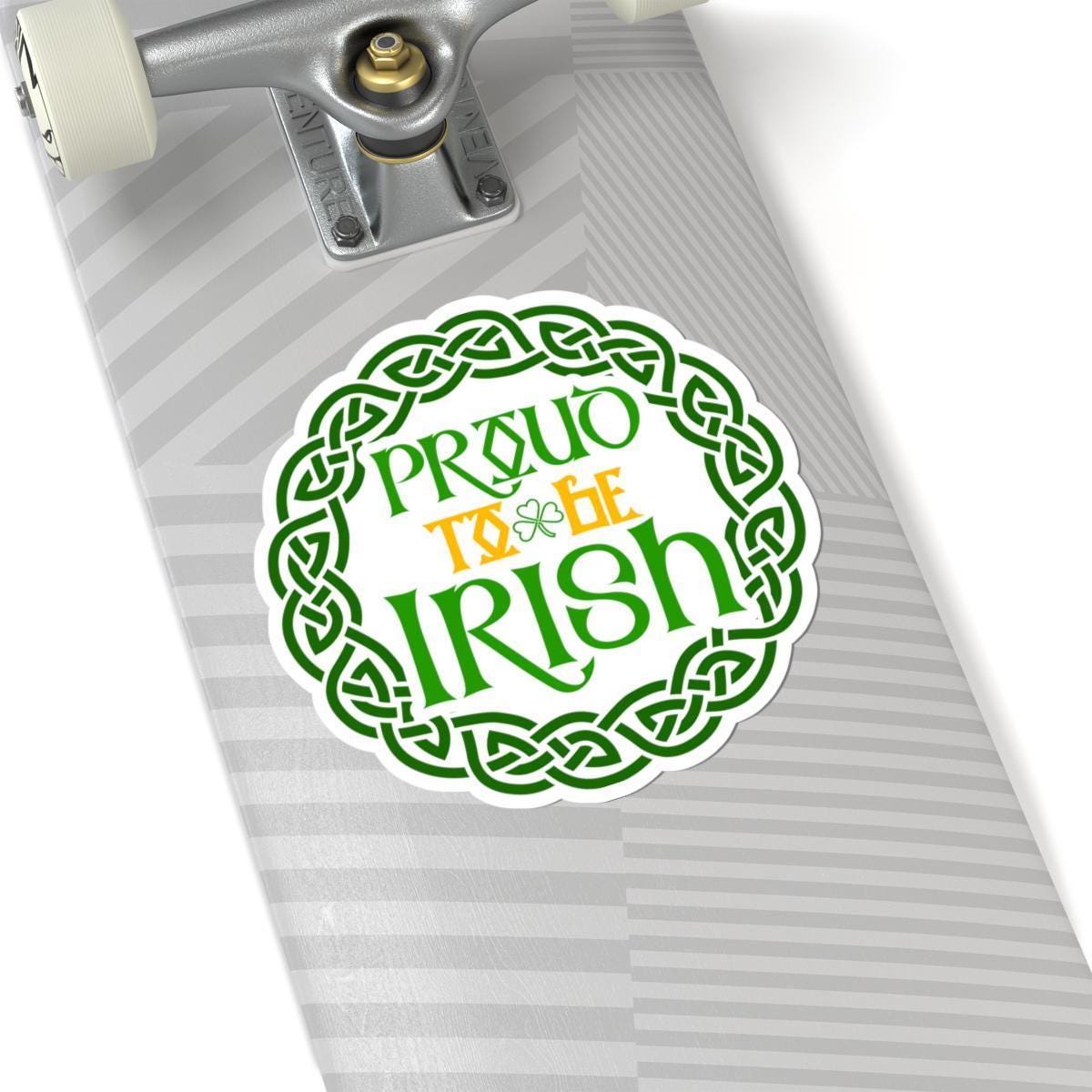 Irish Pride Sticker – Shamrock Decal With Tricolor Vinyl, Glossy Indoor Use