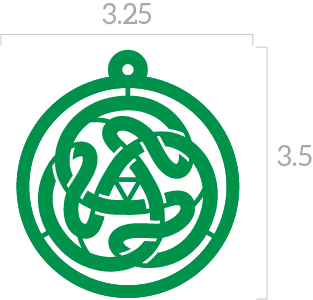 a green circle with a knot in the middle