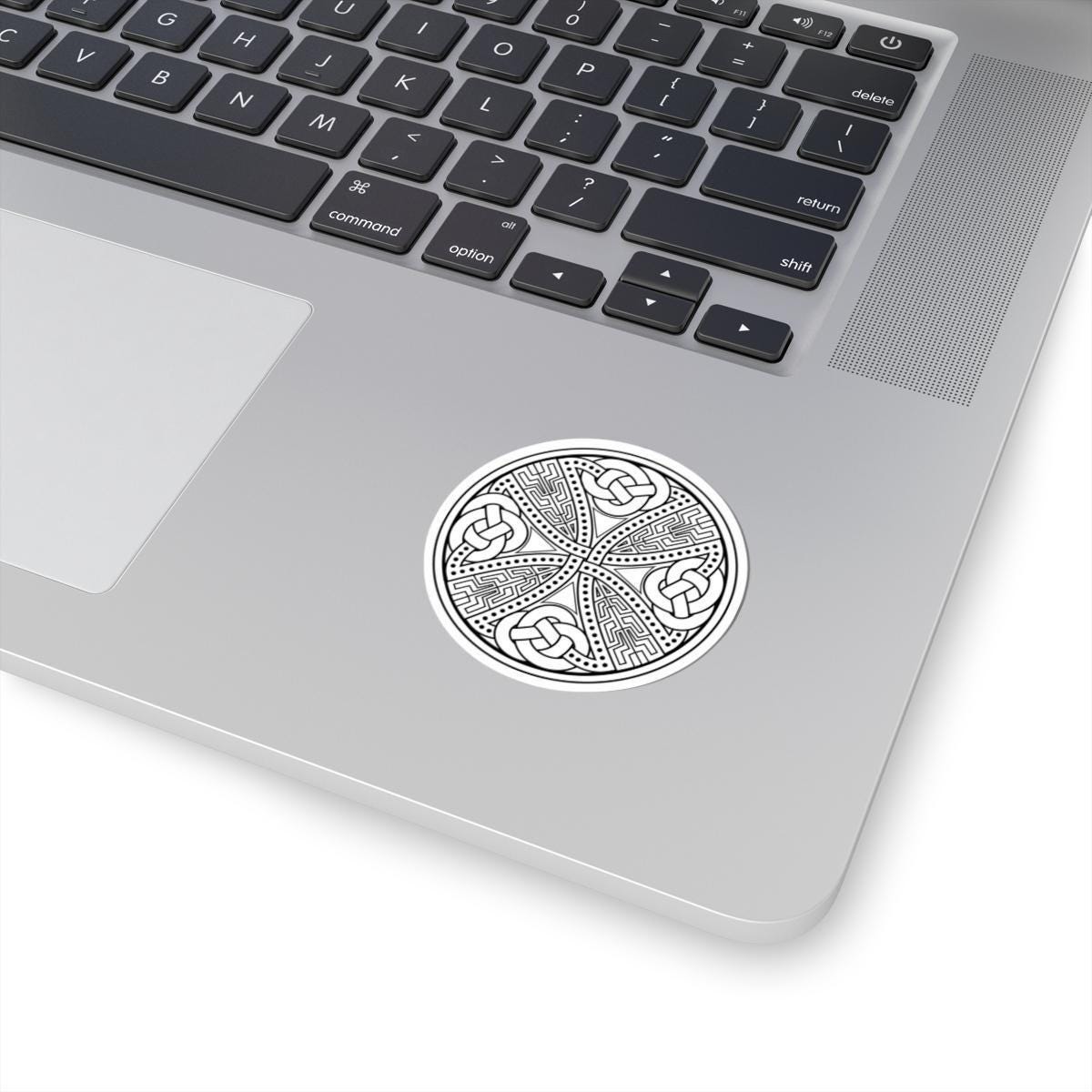 Celtic Knot Mandala - Intricate Symmetrical Knot Art Vinyl Laptop Sticker