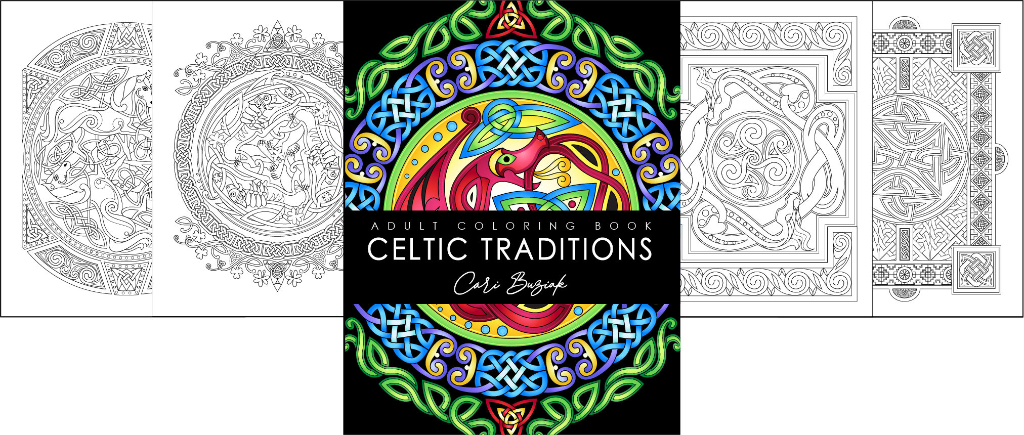 a coloring book with celtic designs on it