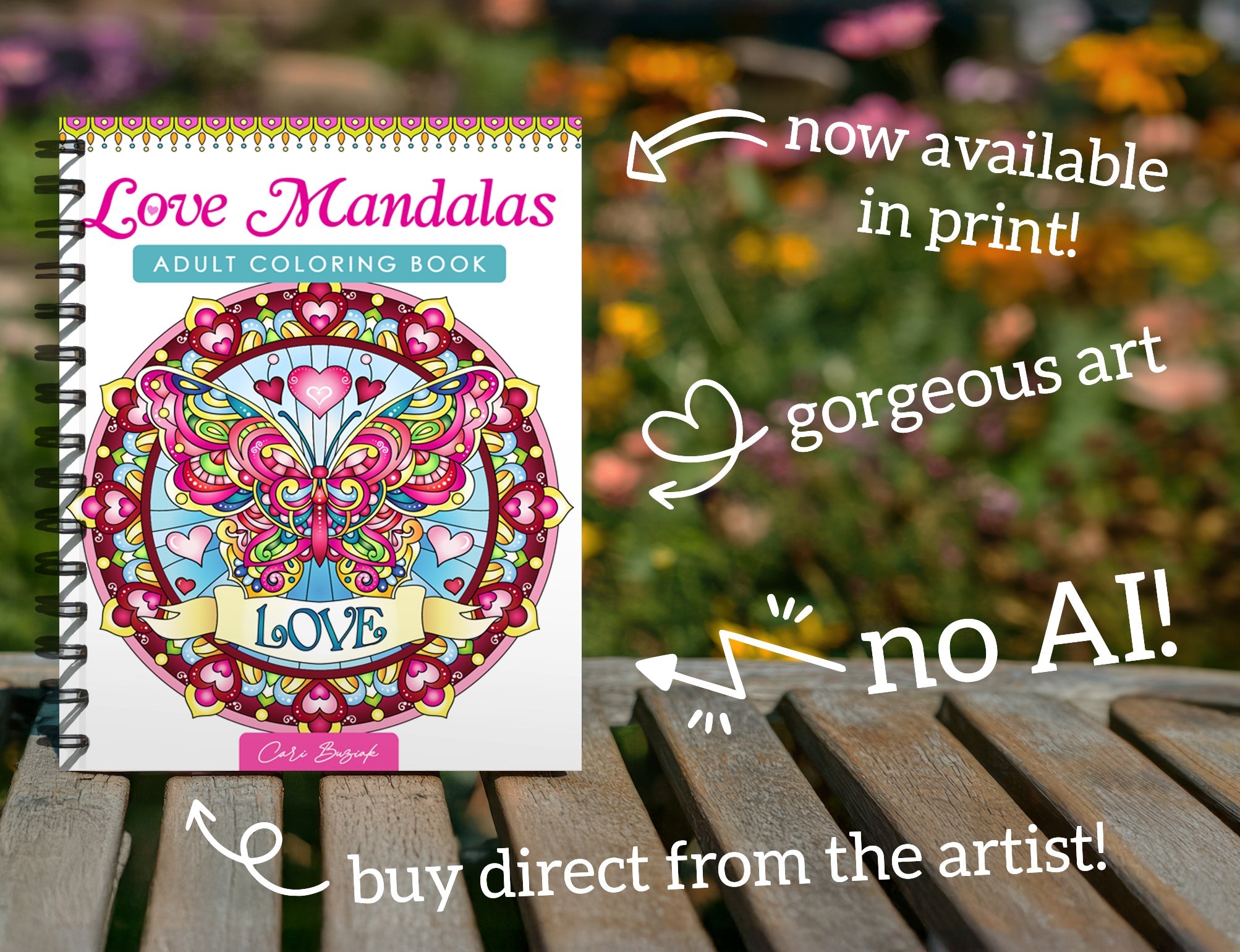 a coloring book sitting on top of a wooden table