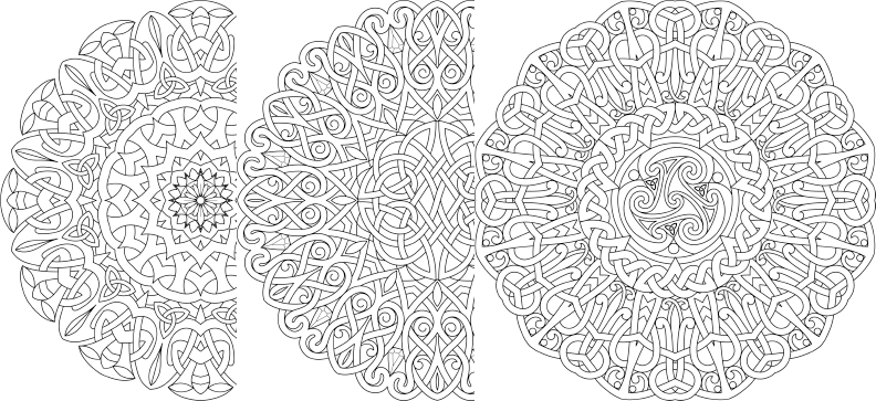 a black and white image of a circular design