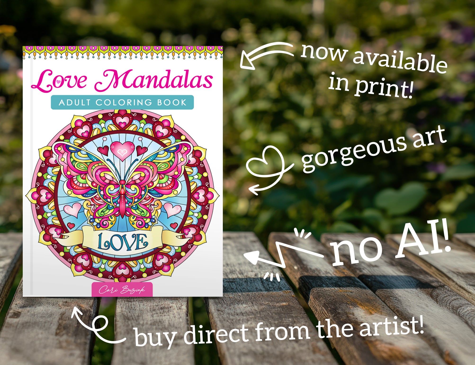 a coloring book sitting on top of a wooden table