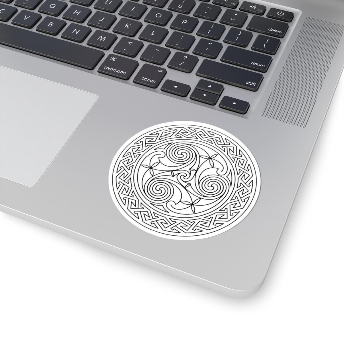 Sacred Spiral Mandala Decorative Celtic Border Vinyl Glossy Sticker - Meditation Art Sticker
