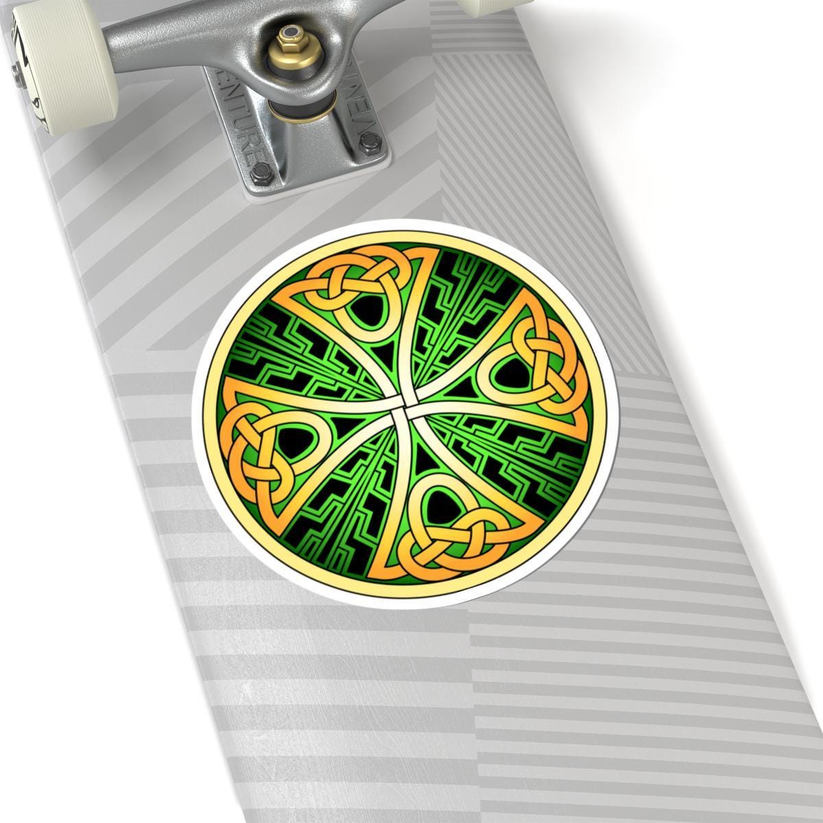 Celtic Mandala Cross - Intricate Knotwork Vinyl Glossy Finish Indoor Wall Decor