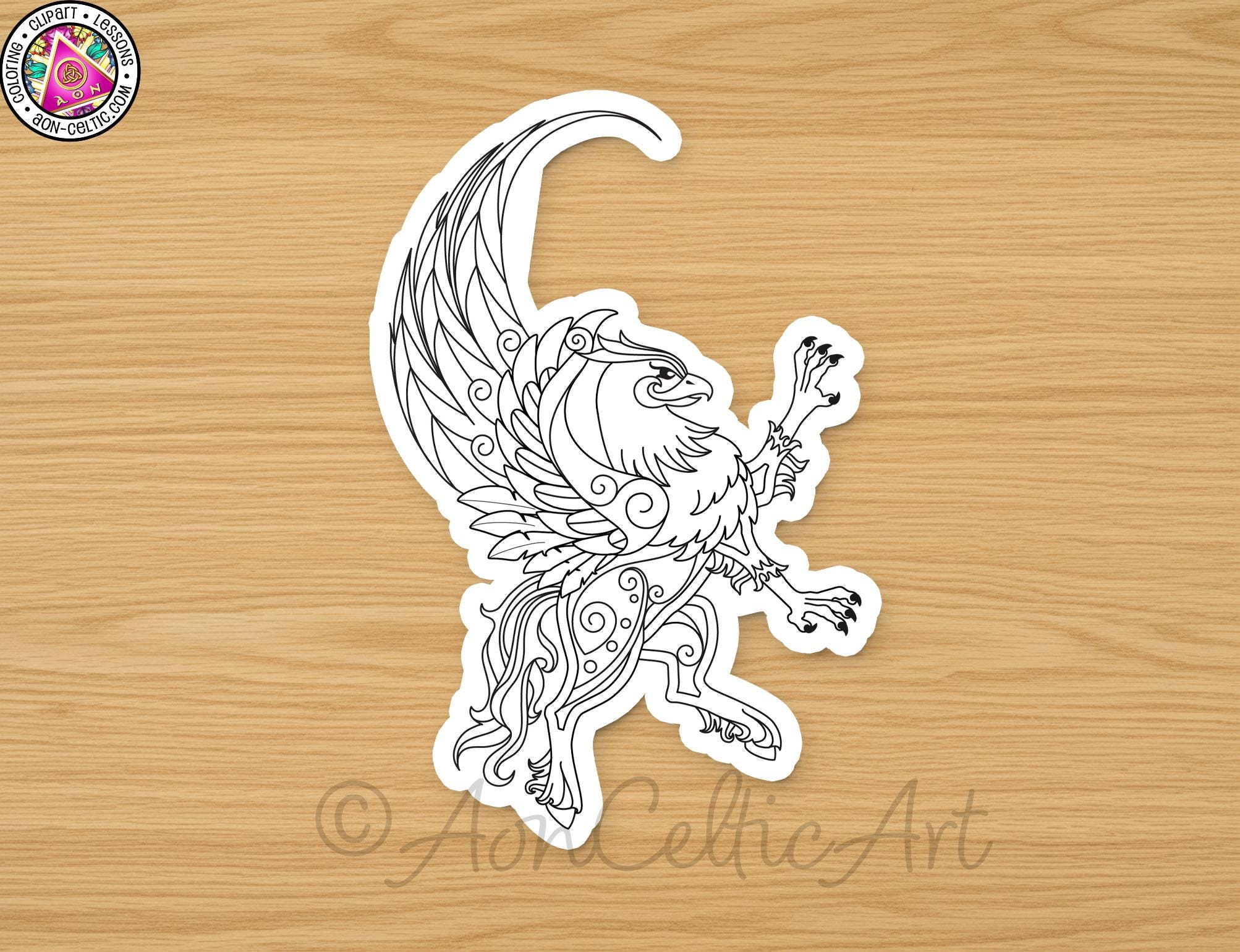 A stylized illustration of a winged creature, possibly a mythical or fantastical being, with intricate patterns and designs.