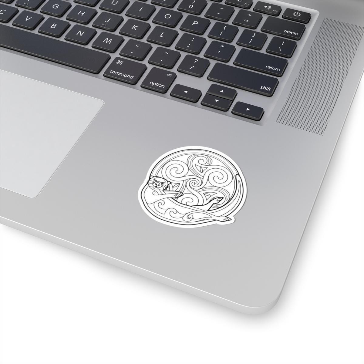 Selkie Seal Sticker – Circular Vinyl Decal With Celtic Animal Art & Knotwork Design