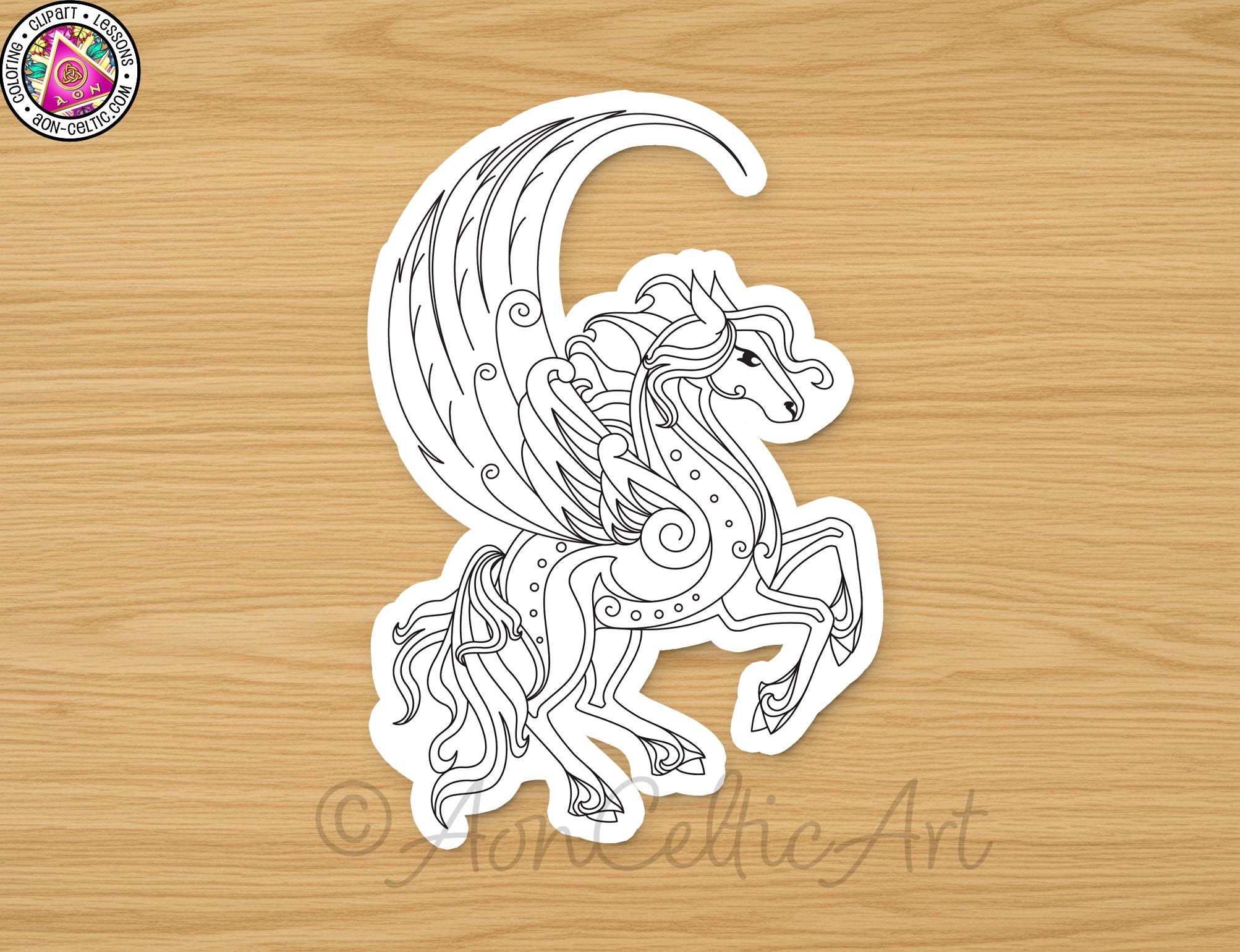 A hand-drawn illustration of a winged creature, possibly a mythical or fantastical being, on a wooden surface.