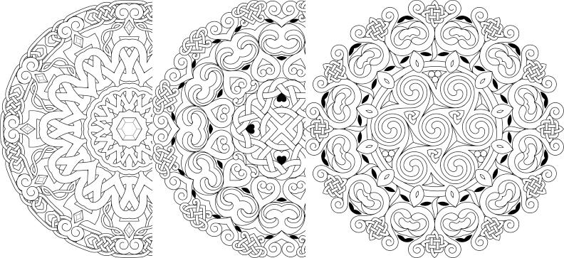 a black and white image of a circular design