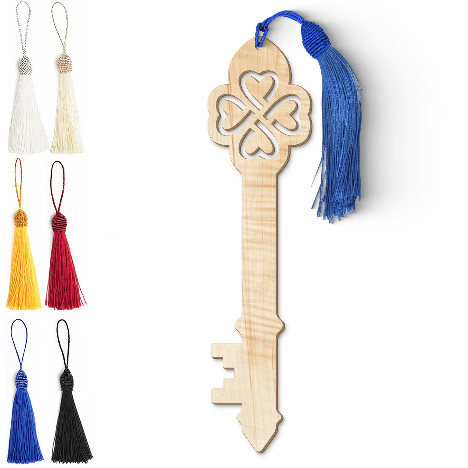 Celtic Wooden Bookmark – Laser Cut Heart Knot Design with Silky Tassel