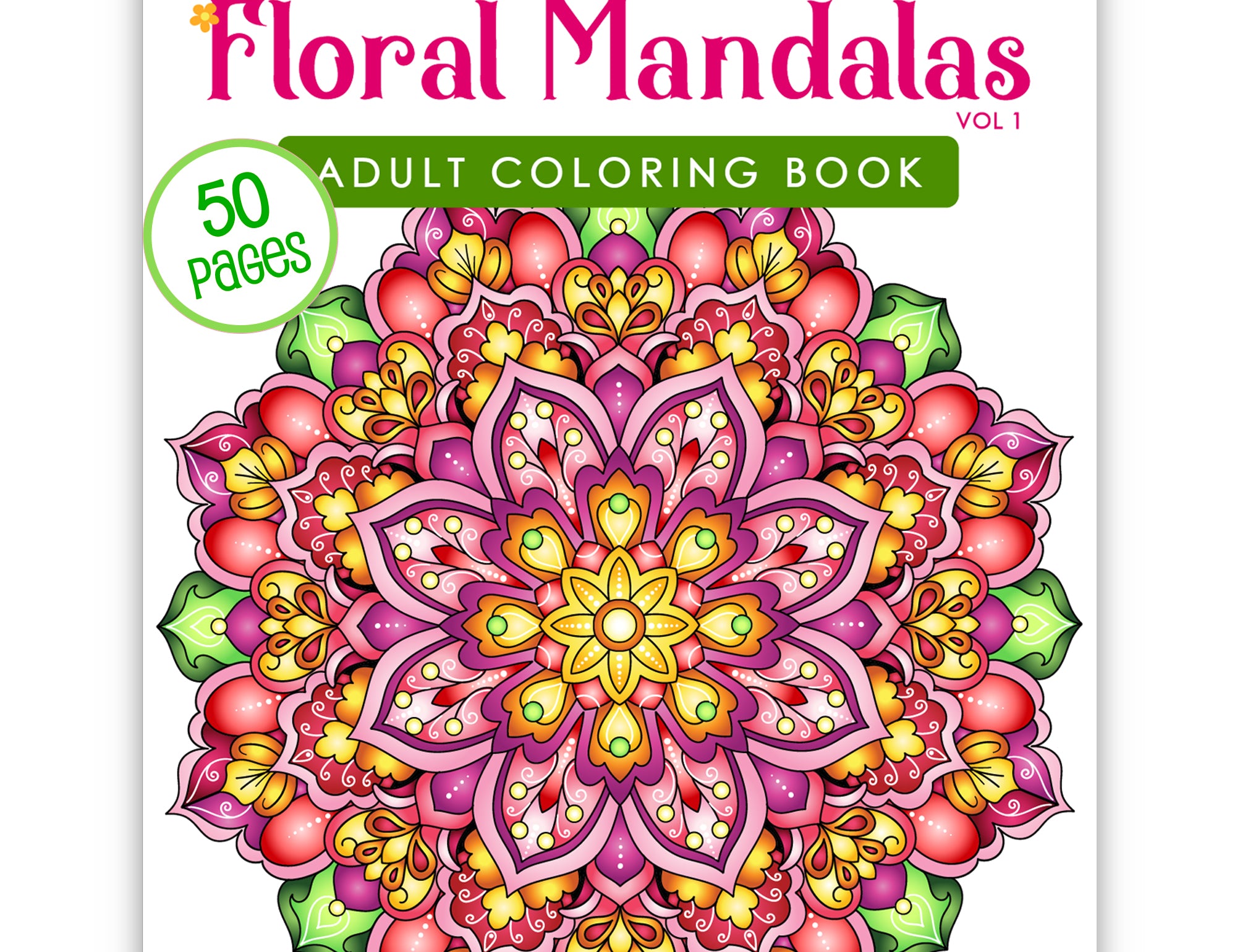 a coloring book with a flower design on the cover