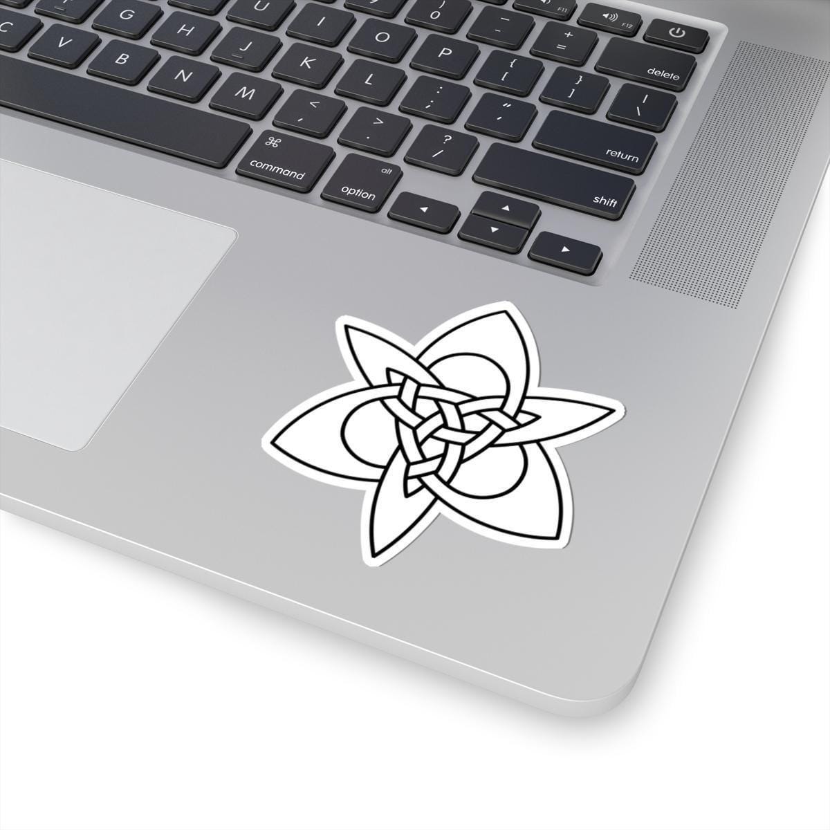 Celtic Star Sticker - Vinyl Decal With Double Trinity Knot & Glossy White Outline
