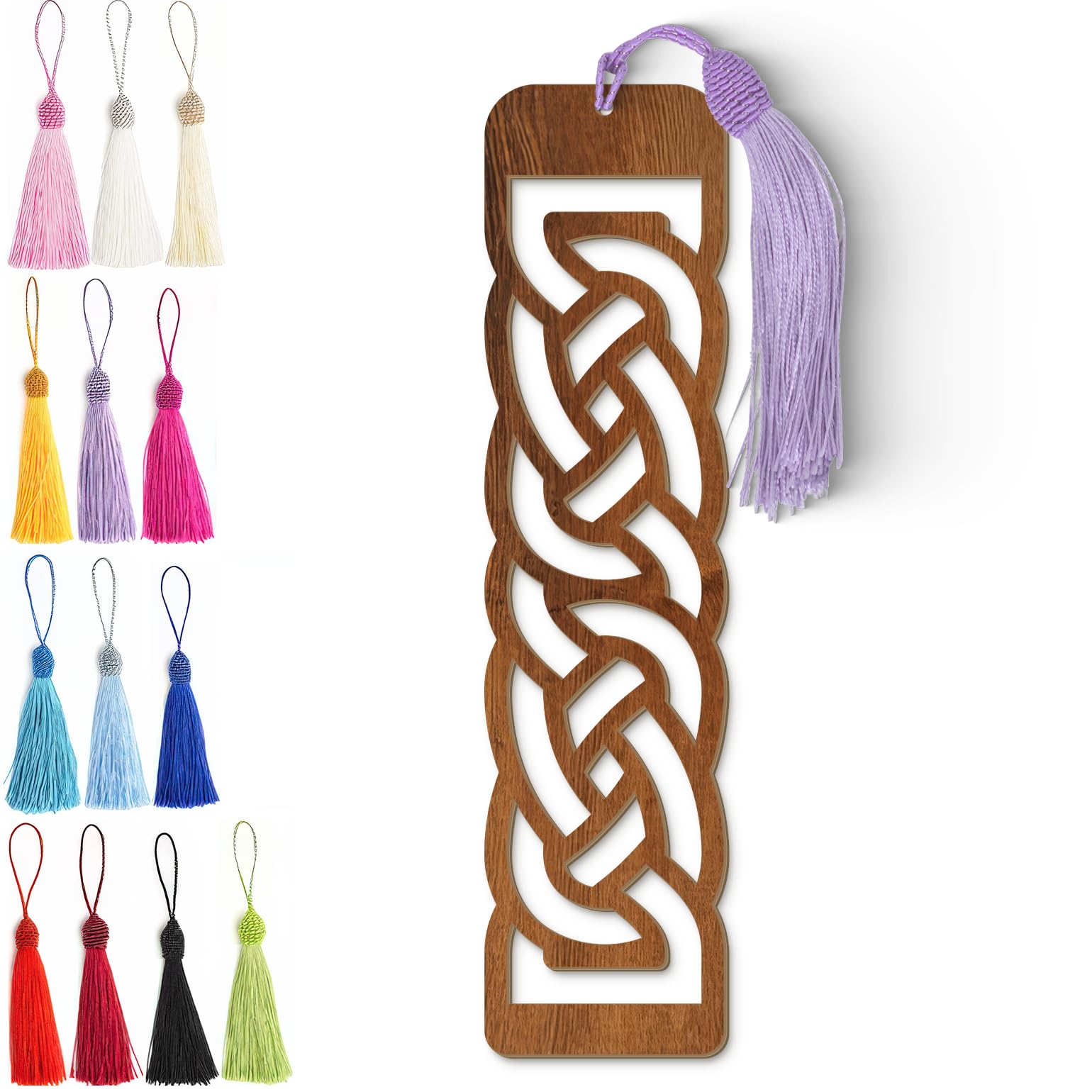 Celtic Wooden Bookmark – Laser Cut Interlocking Knot Design | Dark Wood Finish