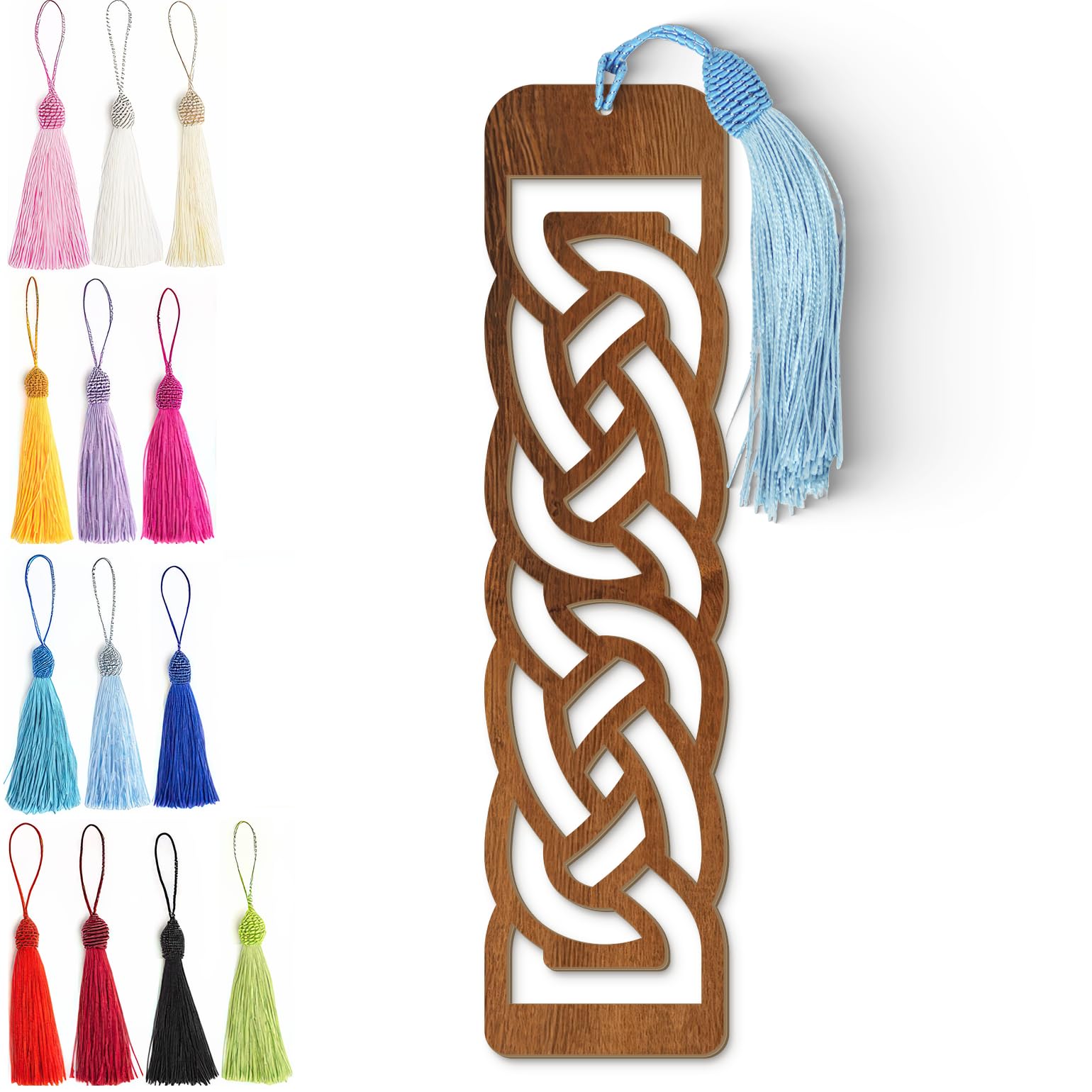Celtic Wooden Bookmark – Laser Cut Interlocking Knot Design | Dark Wood Finish
