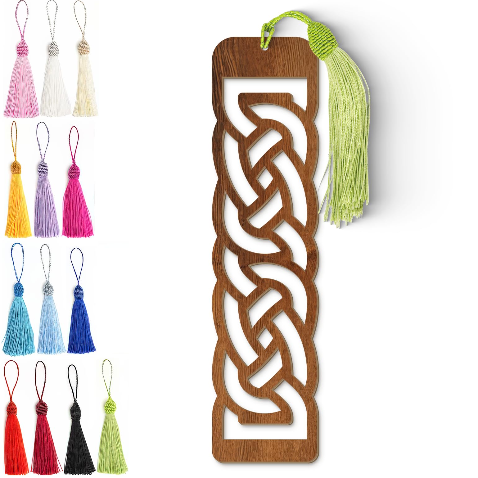 Celtic Wooden Bookmark – Laser Cut Interlocking Knot Design | Dark Wood Finish