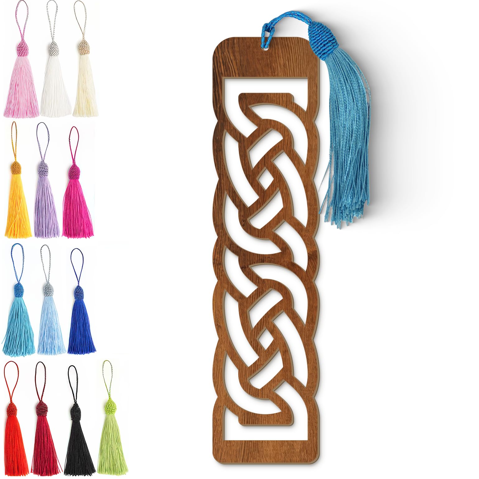 Celtic Wooden Bookmark – Laser Cut Interlocking Knot Design | Dark Wood Finish