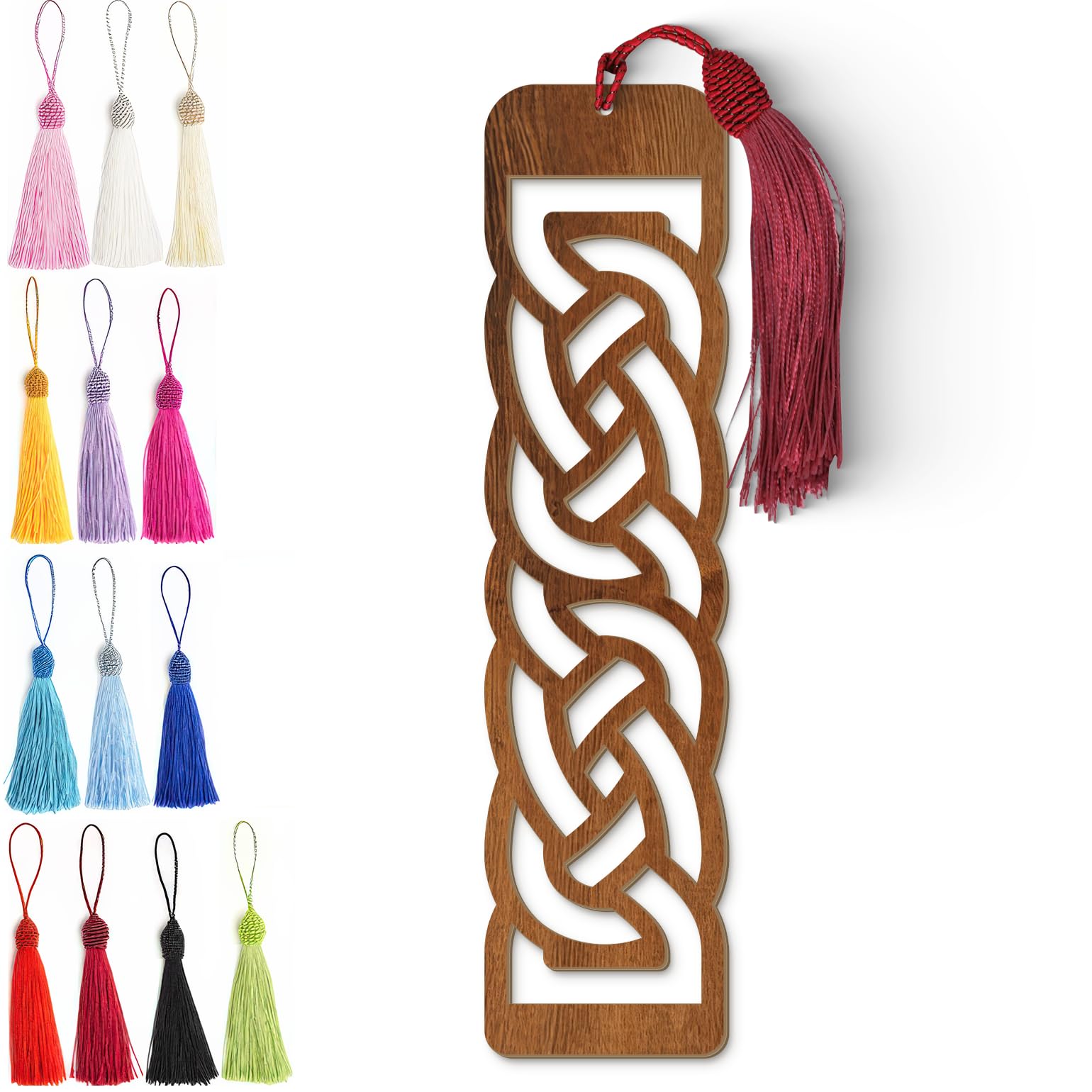 Celtic Wooden Bookmark – Laser Cut Interlocking Knot Design | Dark Wood Finish