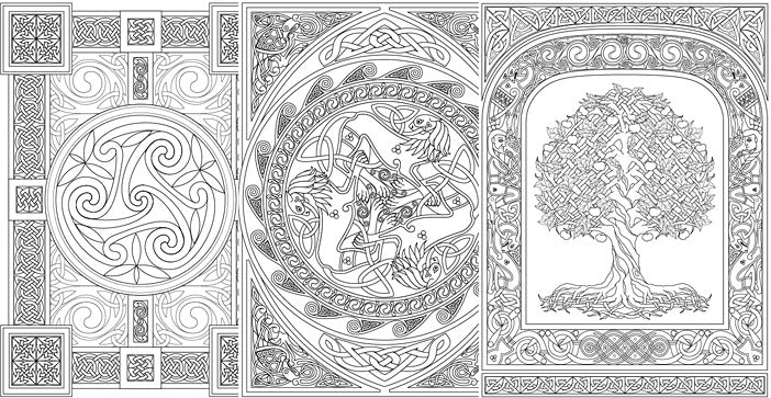 a drawing of a tree with a woman in the center