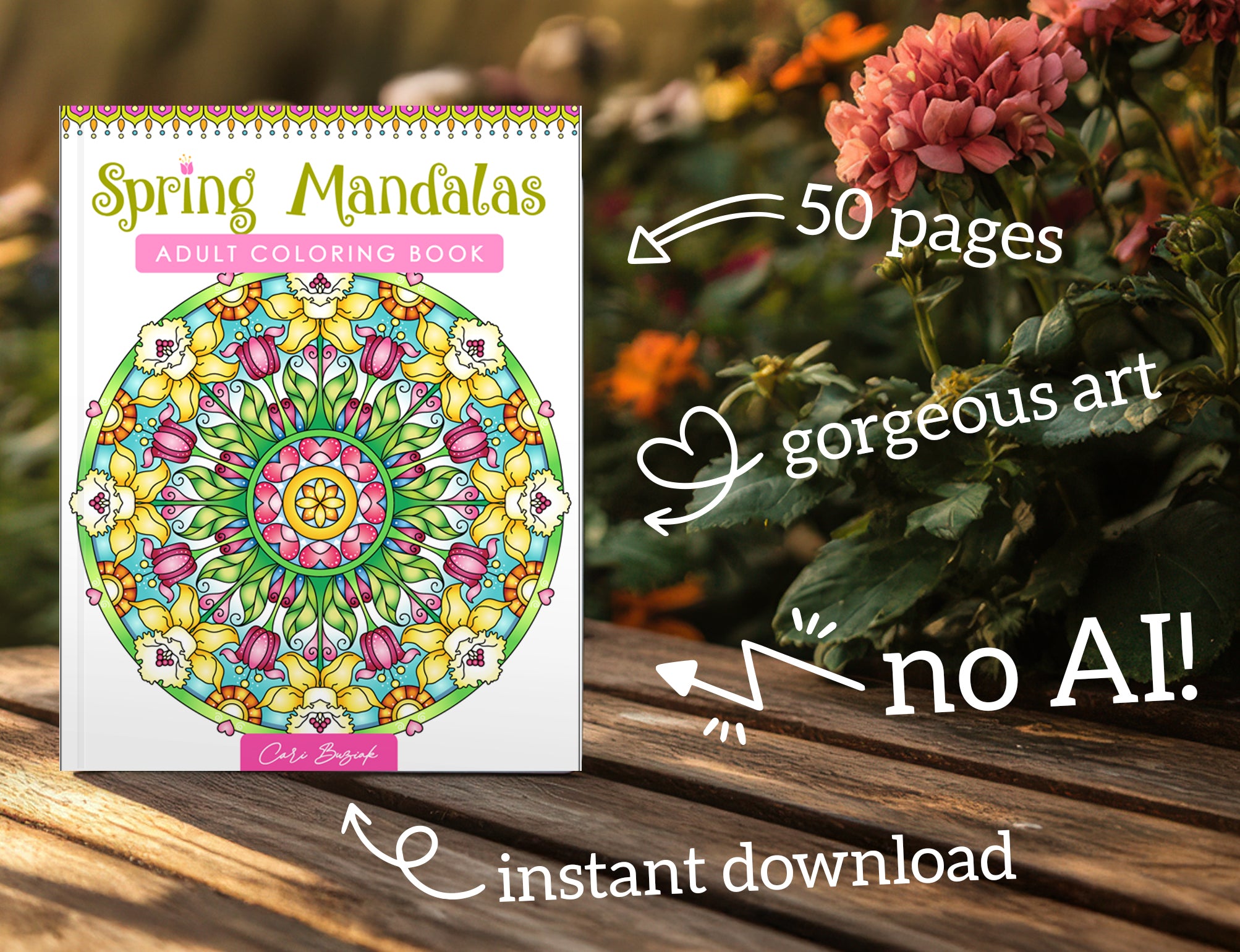 a coloring book sitting on top of a wooden table