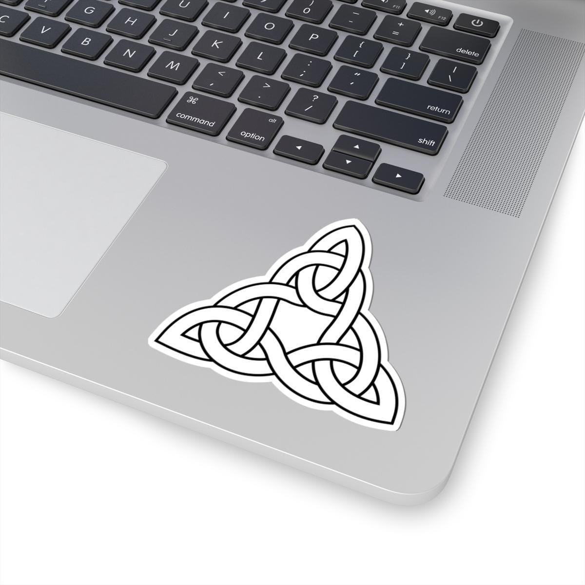 Celtic Trinity Knot Sticker – Glossy Vinyl Decal With Black White Design