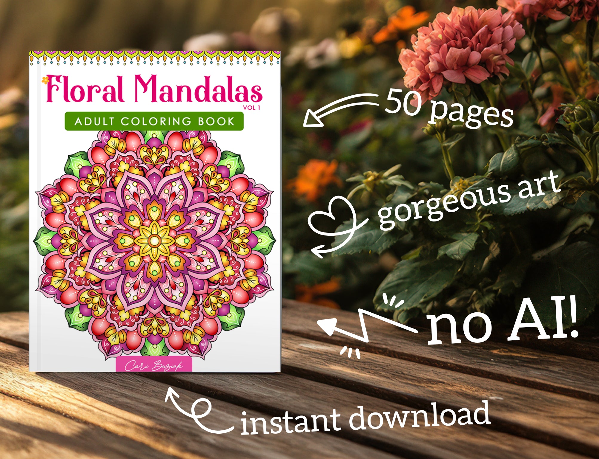 a coloring book sitting on top of a wooden table