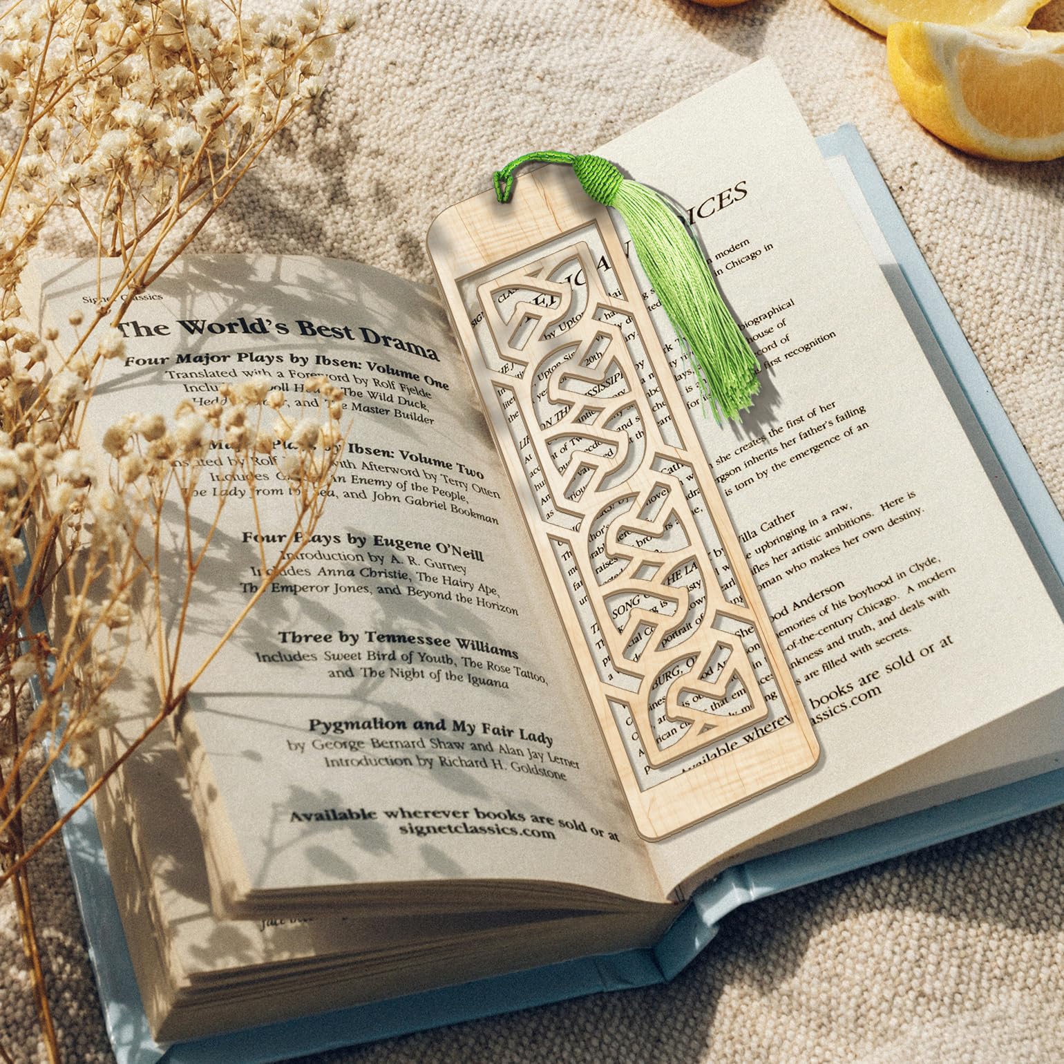 Celtic Wooden Bookmark – Laser Cut Interlocking Knot Design | Silky Tassel