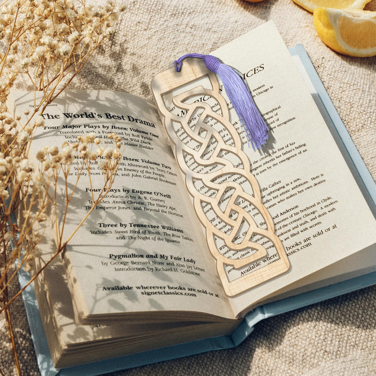 Celtic Wooden Bookmark – Laser Cut Interlocking Knot Design with Tassel