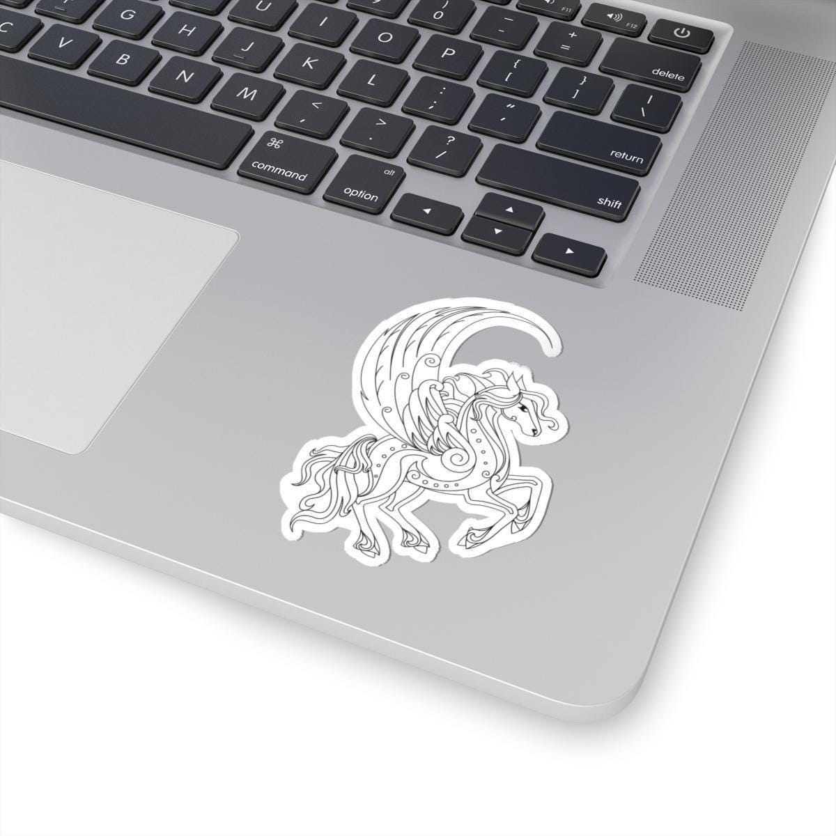 Baroque Pegasus Sticker - Mythical Winged Horse Vinyl Sticker Glossy Decor