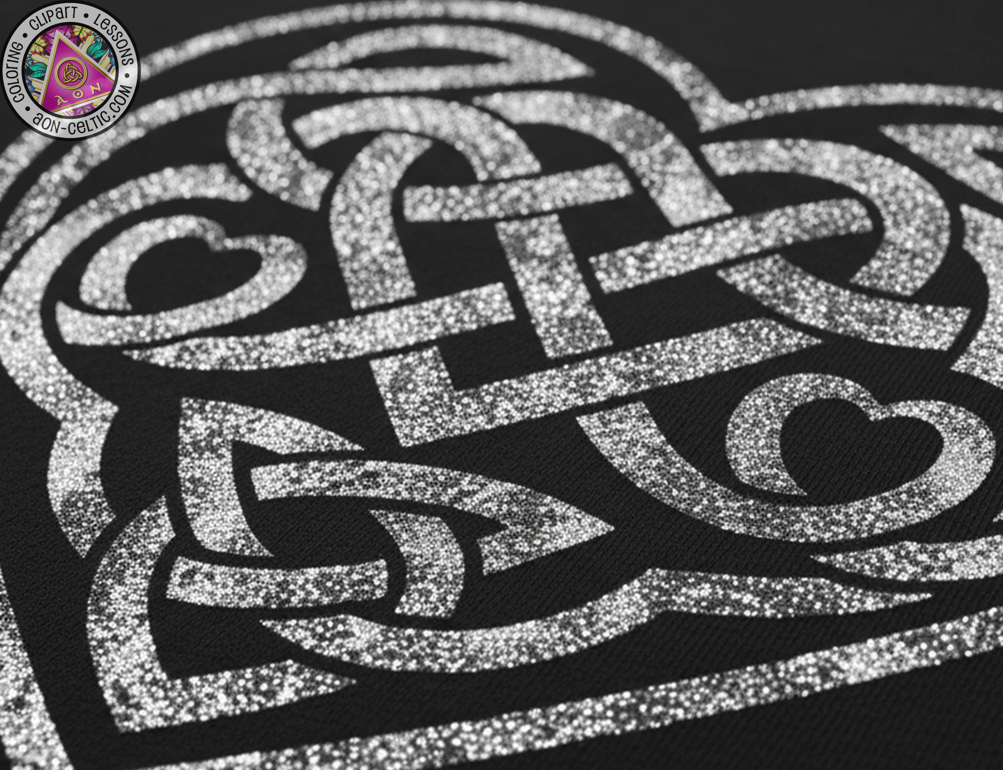 a close-up view of a detailed, intricate design with a lot of white lines and dots, creating a striking contrast against the black background.