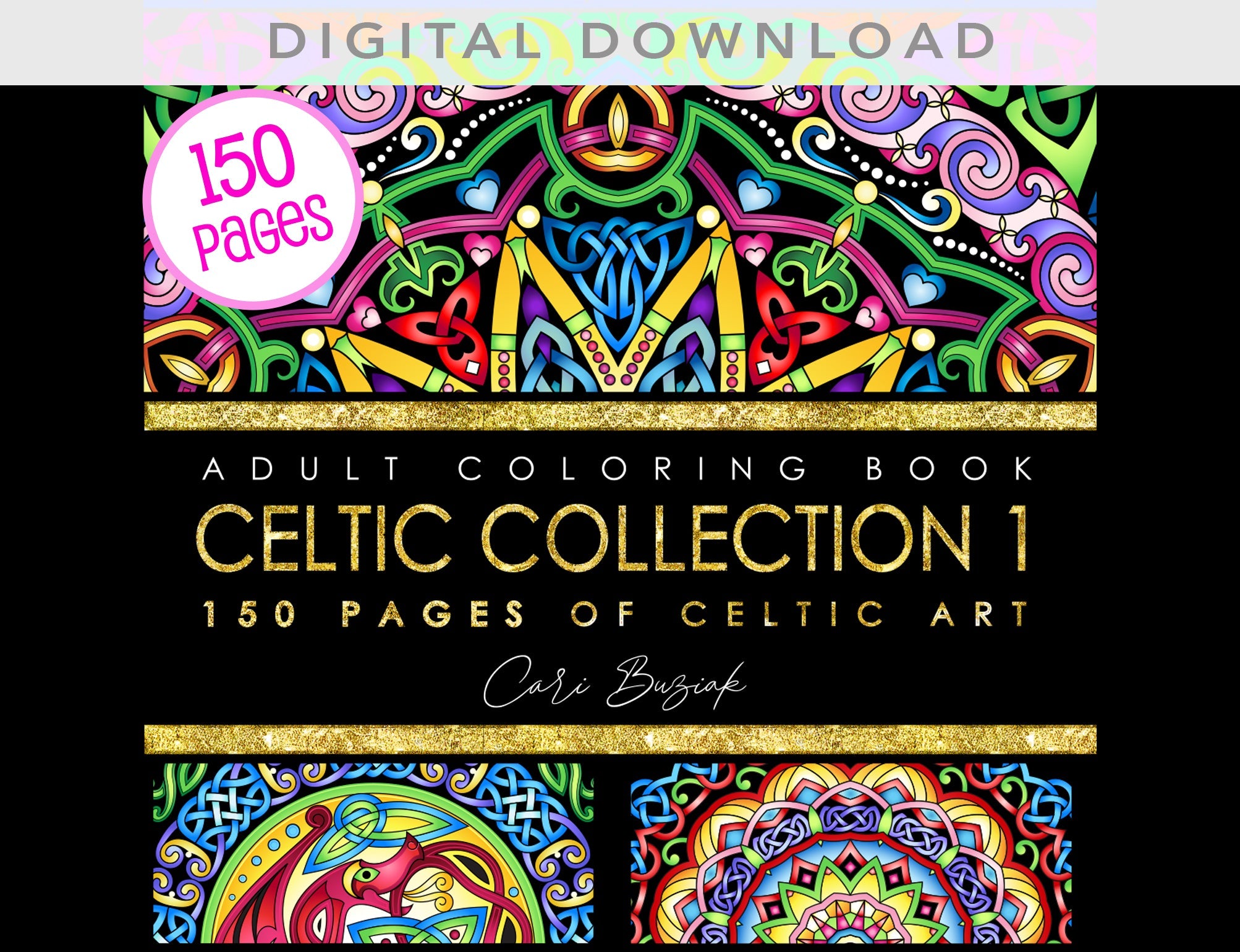 Celtic Coloring Book, 150 Pages Of Knots & Mandalas Relaxation