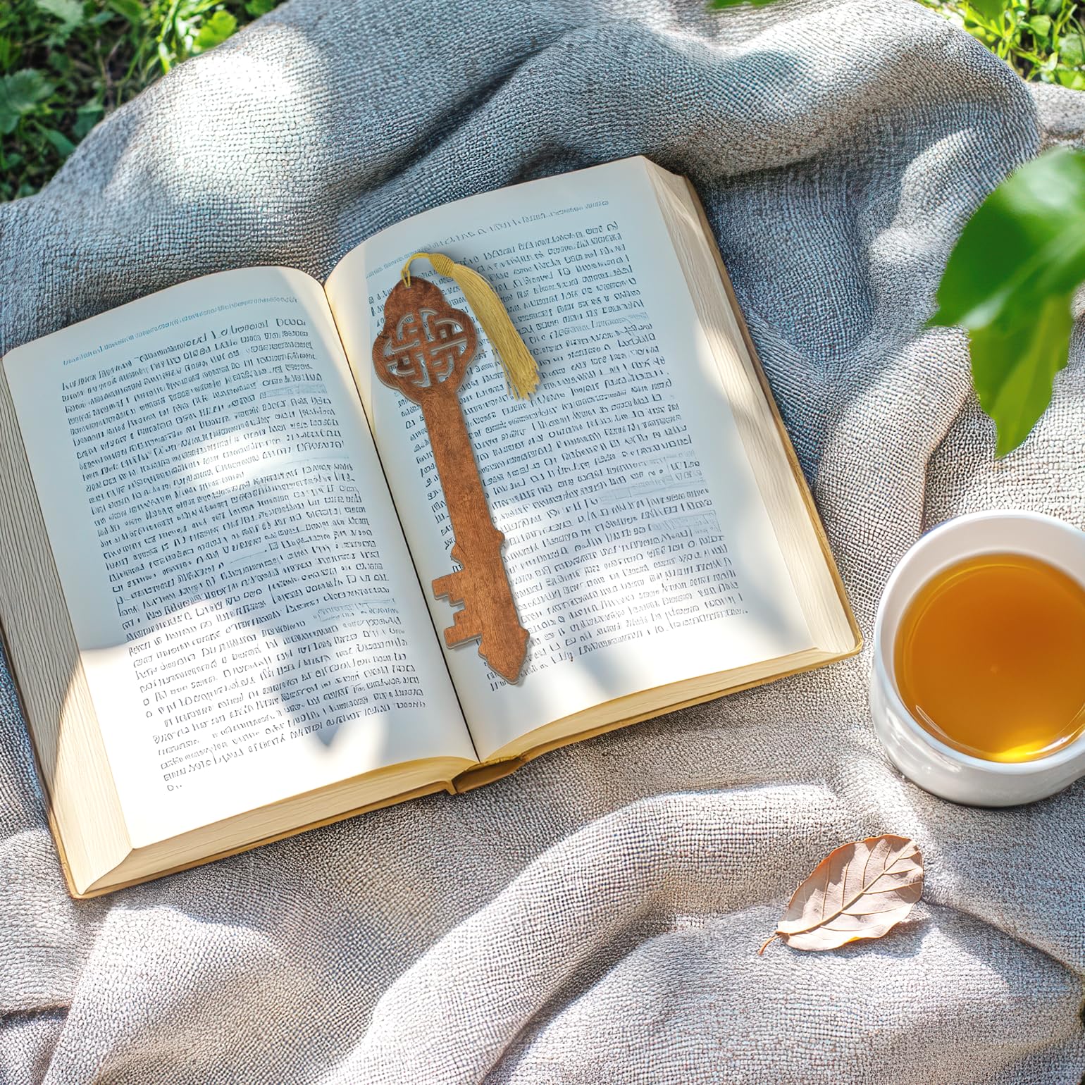 Wooden Bookmark – Celtic Knot Design with Four Leaf Clover | Laser Cut Wood Grain