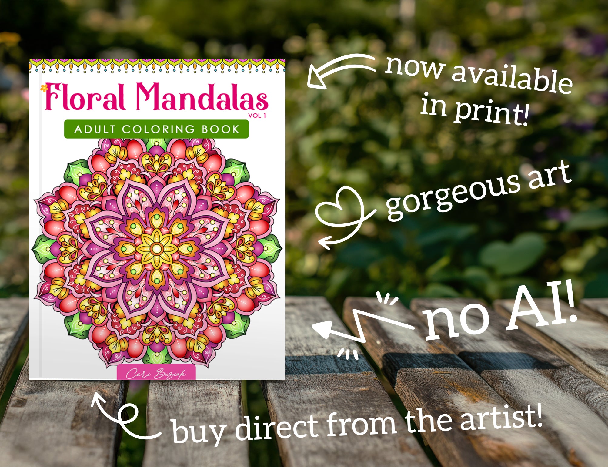 a coloring book sitting on top of a wooden table