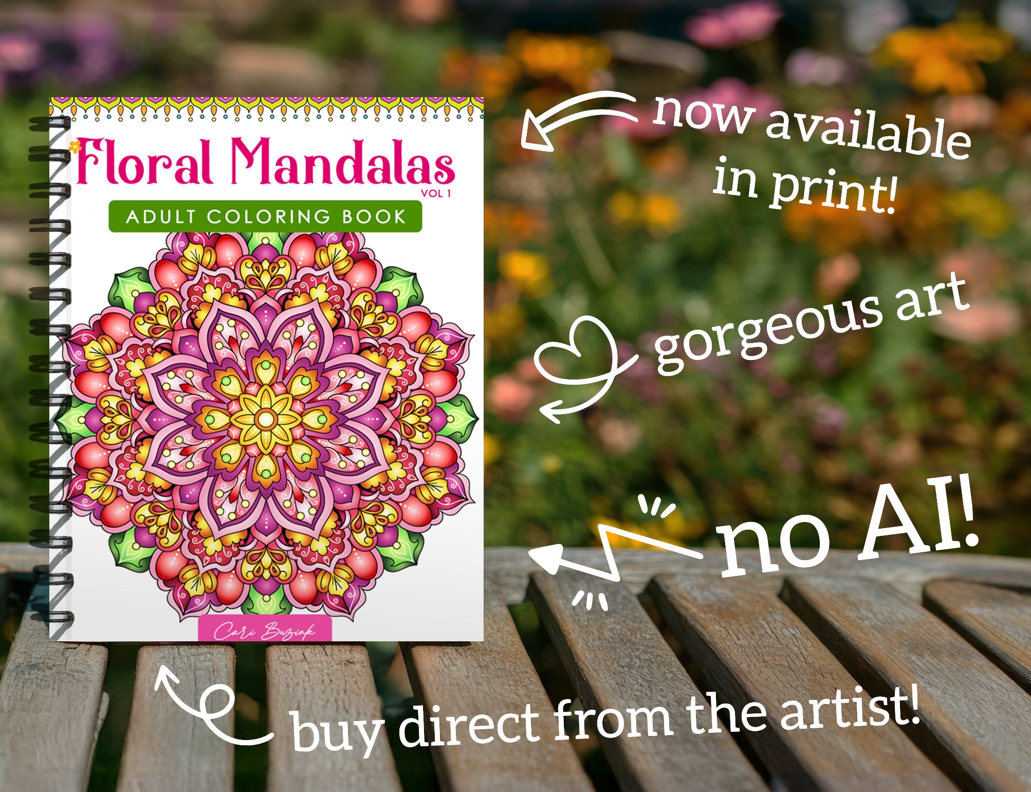 a coloring book sitting on top of a wooden table