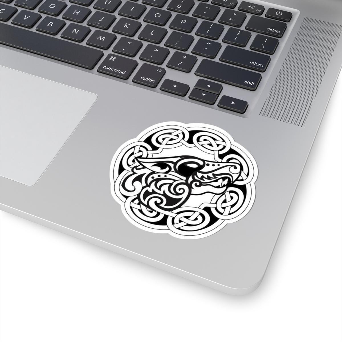 Celtic Wolf Sticker - Intricate Knotwork & Totem Motif Decal | Glossy Vinyl Art