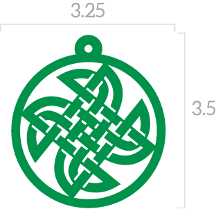 a green ornament on a white background